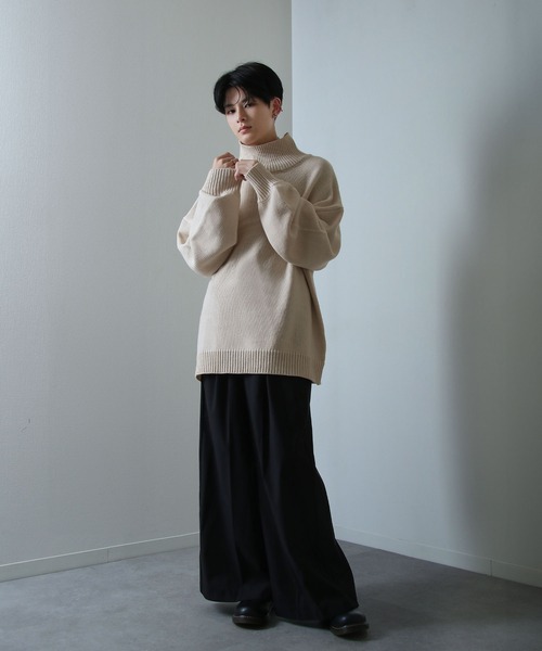 イージーケアファブリックボリュームスリーブカラーハイネックニット/ベーシック（ニット/セーター）｜Nilway（ニルウェイ）