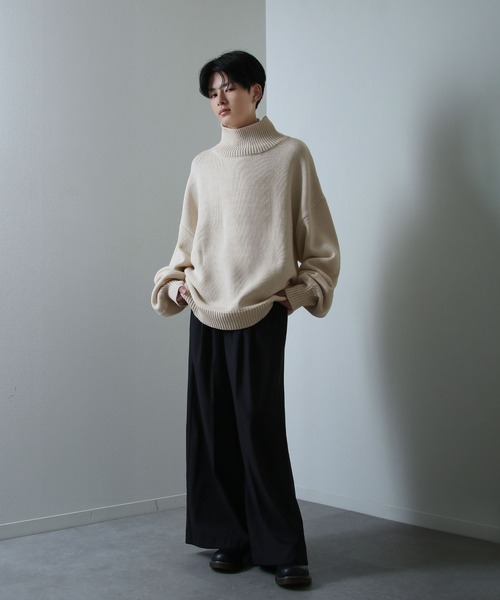 イージーケアファブリックボリュームスリーブカラーハイネックニット/ベーシック（ニット/セーター）｜Nilway（ニルウェイ）