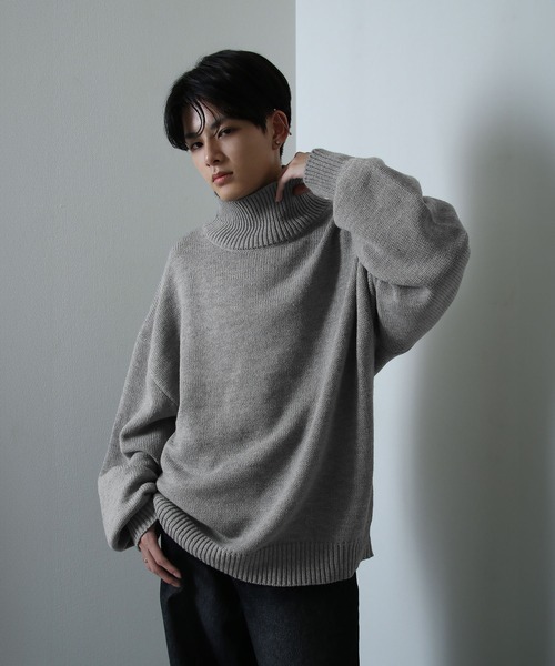 イージーケアファブリックボリュームスリーブカラーハイネックニット/ベーシック（ニット/セーター）｜Nilway（ニルウェイ）
