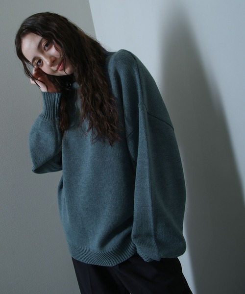 イージーケアファブリックボリュームスリーブカラーハイネックニット/ベーシック（ニット/セーター）｜Nilway（ニルウェイ）