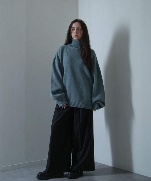 イージーケアファブリックボリュームスリーブカラーハイネックニット/ベーシック（ニット/セーター）｜Nilway（ニルウェイ）