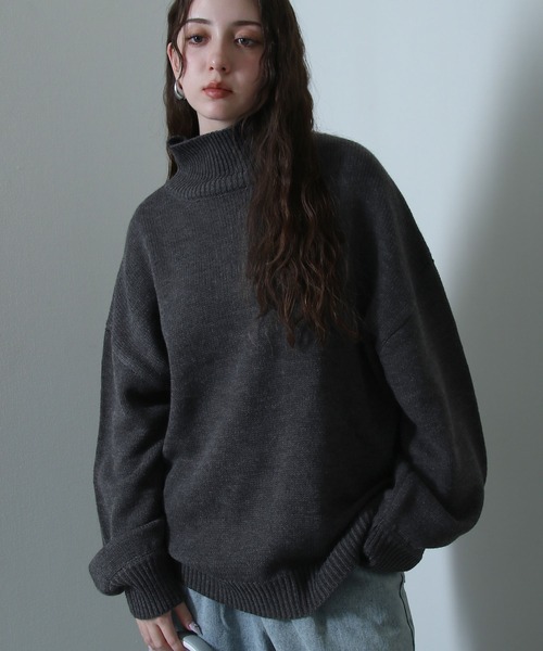 イージーケアファブリックボリュームスリーブカラーハイネックニット/ベーシック（ニット/セーター）｜Nilway（ニルウェイ）