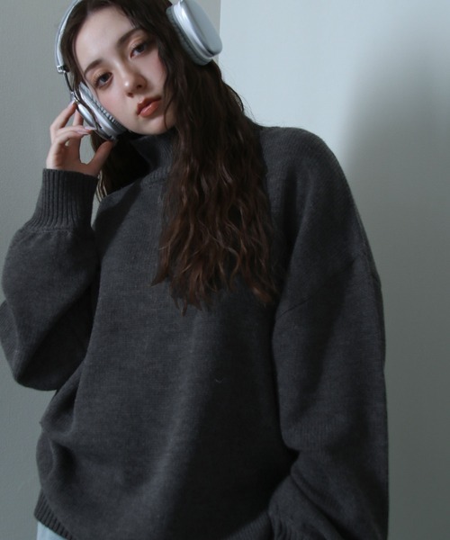 イージーケアファブリックボリュームスリーブカラーハイネックニット/ベーシック（ニット/セーター）｜Nilway（ニルウェイ）