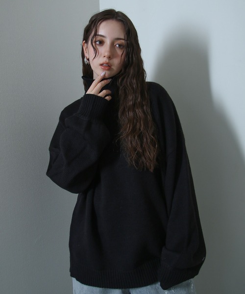 イージーケアファブリックボリュームスリーブカラーハイネックニット/ベーシック（ニット/セーター）｜Nilway（ニルウェイ）