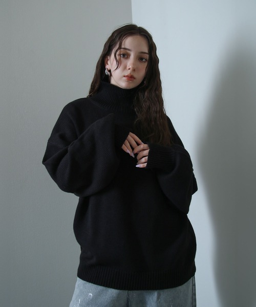 イージーケアファブリックボリュームスリーブカラーハイネックニット/ベーシック（ニット/セーター）｜Nilway（ニルウェイ）