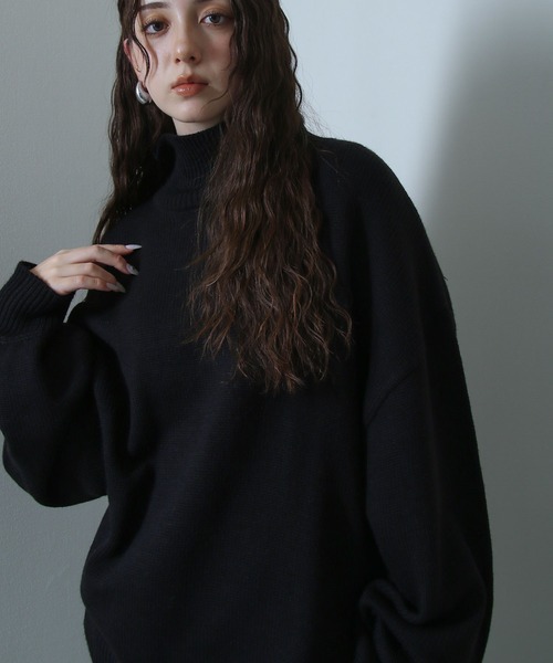 イージーケアファブリックボリュームスリーブカラーハイネックニット/ベーシック（ニット/セーター）｜Nilway（ニルウェイ）