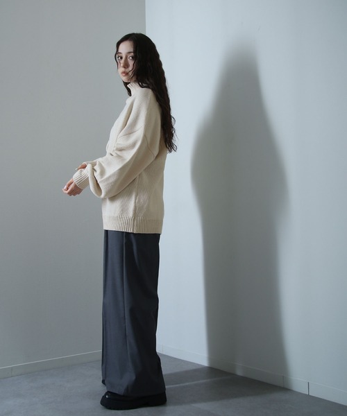 イージーケアファブリックボリュームスリーブカラーハイネックニット/ベーシック（ニット/セーター）｜Nilway（ニルウェイ）