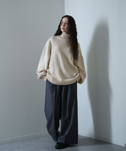 イージーケアファブリックボリュームスリーブカラーハイネックニット/ベーシック（ニット/セーター）｜Nilway（ニルウェイ）