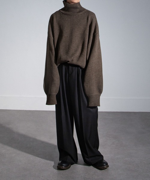 イージーケアファブリックボリュームスリーブカラーハイネックニット/ベーシック（ニット/セーター）｜Nilway（ニルウェイ）