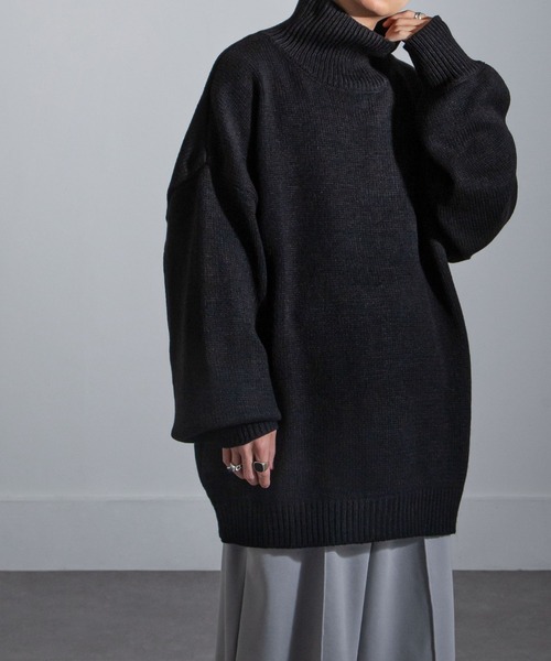 イージーケアファブリックボリュームスリーブカラーハイネックニット/ベーシック（ニット/セーター）｜Nilway（ニルウェイ）