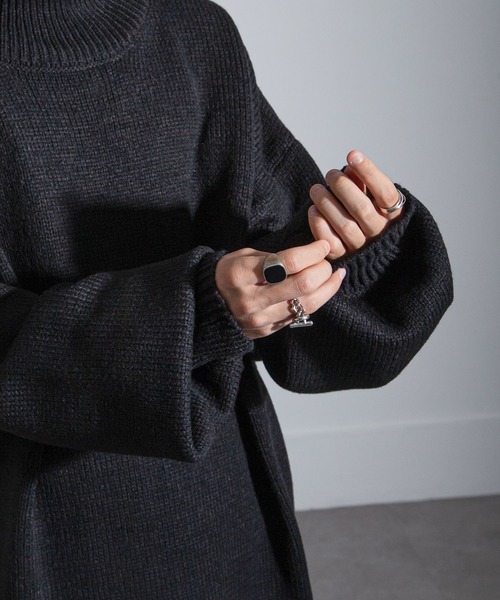 イージーケアファブリックボリュームスリーブカラーハイネックニット/ベーシック（ニット/セーター）｜Nilway（ニルウェイ）