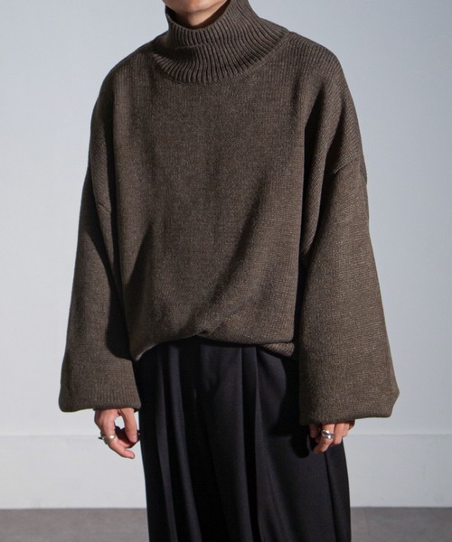 イージーケアファブリックボリュームスリーブカラーハイネックニット/ベーシック（ニット/セーター）｜Nilway（ニルウェイ）