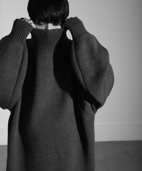 イージーケアファブリックボリュームスリーブカラーハイネックニット/ベーシック（ニット/セーター）｜Nilway（ニルウェイ）