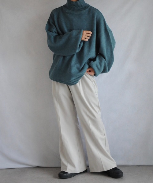 イージーケアファブリックボリュームスリーブカラーハイネックニット/ベーシック（ニット/セーター）｜Nilway（ニルウェイ）