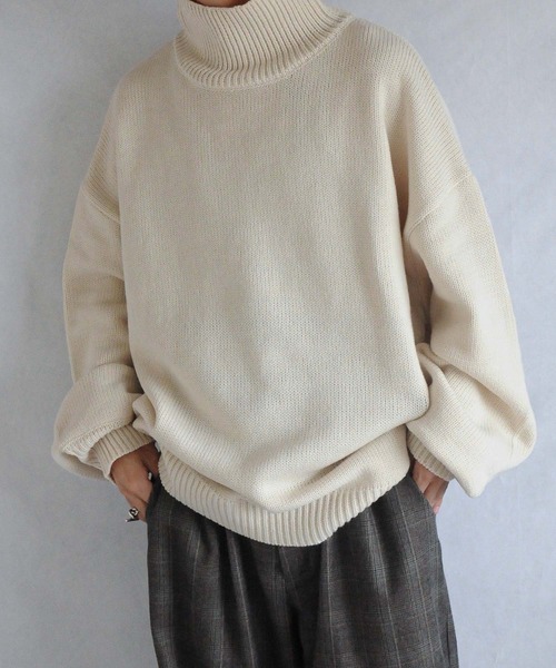 イージーケアファブリックボリュームスリーブカラーハイネックニット/ベーシック（ニット/セーター）｜Nilway（ニルウェイ）