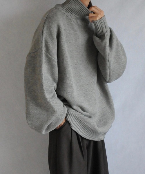 イージーケアファブリックボリュームスリーブカラーハイネックニット/ベーシック（ニット/セーター）｜Nilway（ニルウェイ）