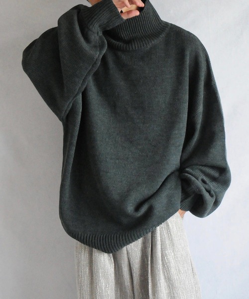 イージーケアファブリックボリュームスリーブカラーハイネックニット/ベーシック（ニット/セーター）｜Nilway（ニルウェイ）