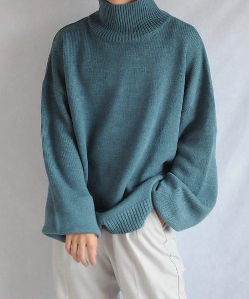 イージーケアファブリックボリュームスリーブカラーハイネックニット/ベーシック（ニット/セーター）｜Nilway（ニルウェイ）