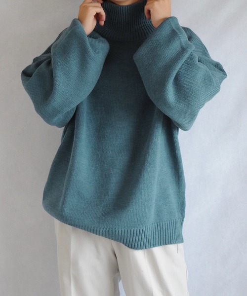イージーケアファブリックボリュームスリーブカラーハイネックニット/ベーシック（ニット/セーター）｜Nilway（ニルウェイ）