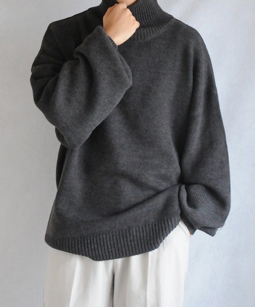 イージーケアファブリックボリュームスリーブカラーハイネックニット/ベーシック（ニット/セーター）｜Nilway（ニルウェイ）