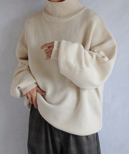 イージーケアファブリックボリュームスリーブカラーハイネックニット/ベーシック（ニット/セーター）｜Nilway（ニルウェイ）