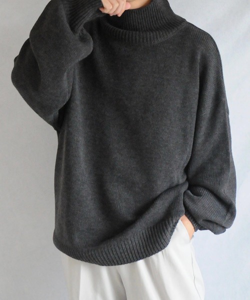 イージーケアファブリックボリュームスリーブカラーハイネックニット/ベーシック（ニット/セーター）｜Nilway（ニルウェイ）