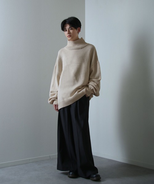 イージーケアファブリックボリュームスリーブカラーハイネックニット/ベーシック（ニット/セーター）｜Nilway（ニルウェイ）