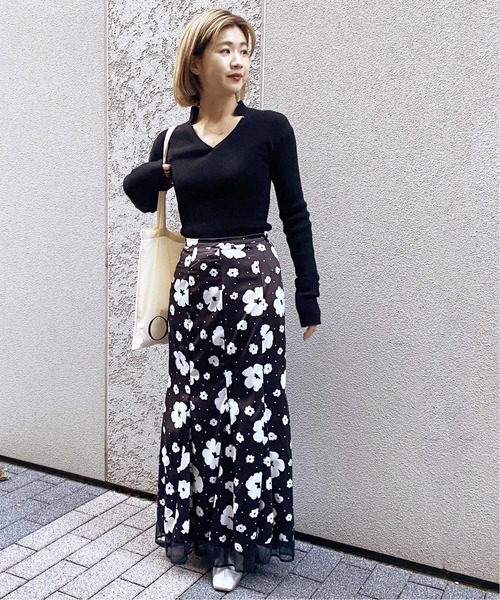 Charles Chaton(シャルルシャトン)の「ポロニットボディースーツ(ニット/セーター・レディース・ホワイト/ブラック・FREE)」の7枚目の写真