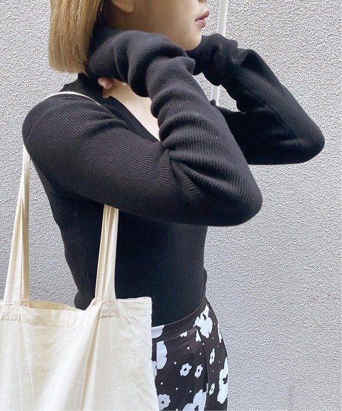 Charles Chaton(シャルルシャトン)の「ポロニットボディースーツ(ニット/セーター・レディース・ホワイト/ブラック・FREE)」の12枚目の写真