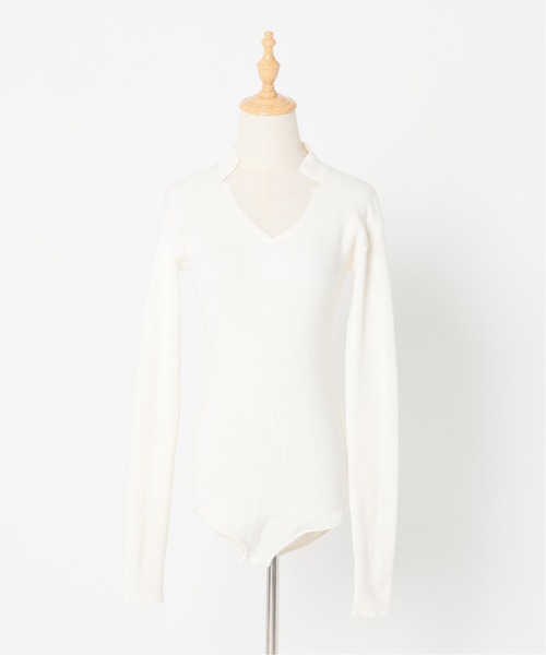 Charles Chaton(シャルルシャトン)の「ポロニットボディースーツ(ニット/セーター・レディース・ホワイト/ブラック・FREE)」の16枚目の写真