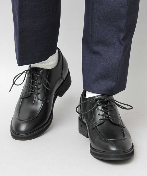 glabella（グラベラ）の「インヒール Uチップ オックスフォードシューズ / フェイクレザー ヒールシューズ / シークレットインソール（ドレスシューズ・メンズ・ブラック・S/M/L）」の3枚目の写真