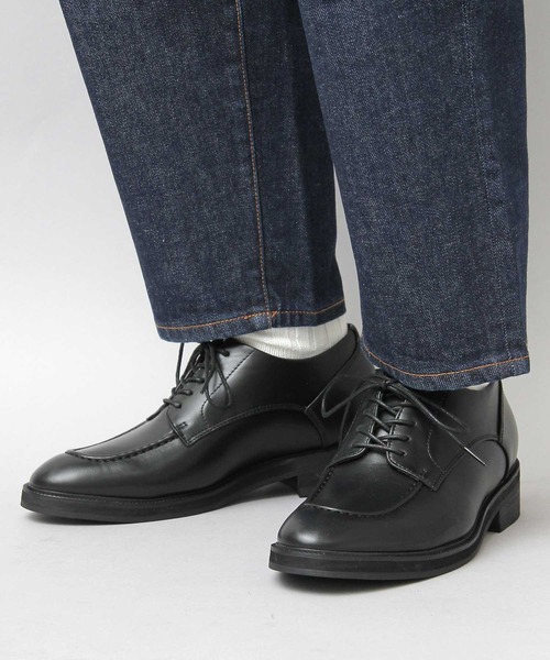 glabella（グラベラ）の「インヒール Uチップ オックスフォードシューズ / フェイクレザー ヒールシューズ / シークレットインソール（ドレスシューズ・メンズ・ブラック・S/M/L）」の4枚目の写真