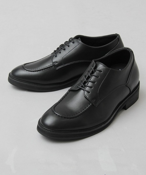 glabella（グラベラ）の「インヒール Uチップ オックスフォードシューズ / フェイクレザー ヒールシューズ / シークレットインソール（ドレスシューズ・メンズ・ブラック・S/M/L）」の5枚目の写真