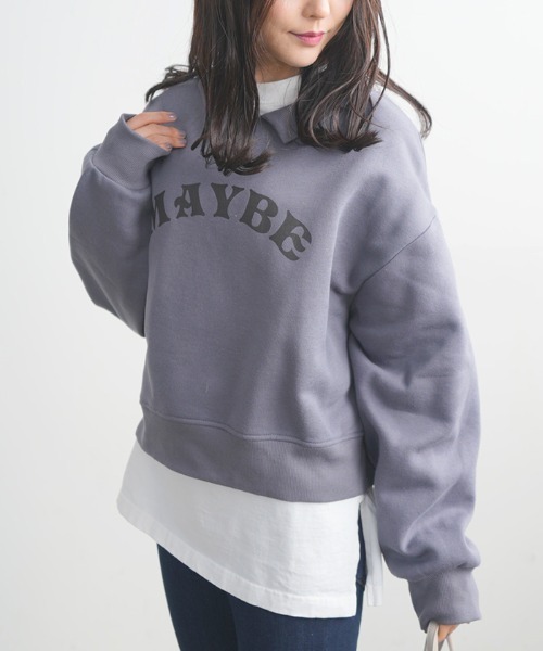 Futier land(フューティアランド)の「襟付きロゴプリントプルオーバー(スウェット・レディース・グレー/ベージュ/グリーン/ブルー・FREE)」の4枚目の写真