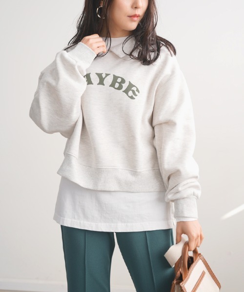 Futier land(フューティアランド)の「襟付きロゴプリントプルオーバー(スウェット・レディース・グレー/ベージュ/グリーン/ブルー・FREE)」の13枚目の写真