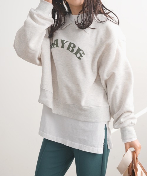 Futier land(フューティアランド)の「襟付きロゴプリントプルオーバー(スウェット・レディース・グレー/ベージュ/グリーン/ブルー・FREE)」の16枚目の写真