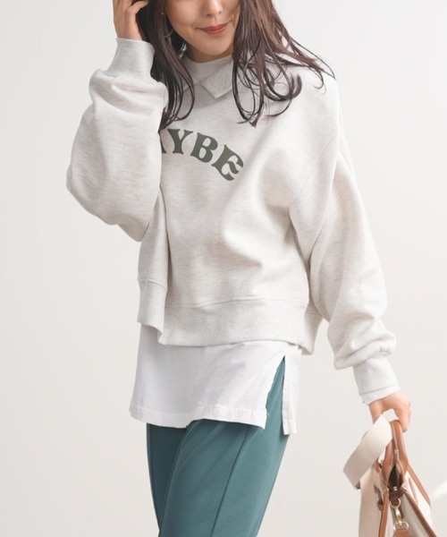 Futier land(フューティアランド)の「襟付きロゴプリントプルオーバー(スウェット・レディース・グレー/ベージュ/グリーン/ブルー・FREE)」の18枚目の写真