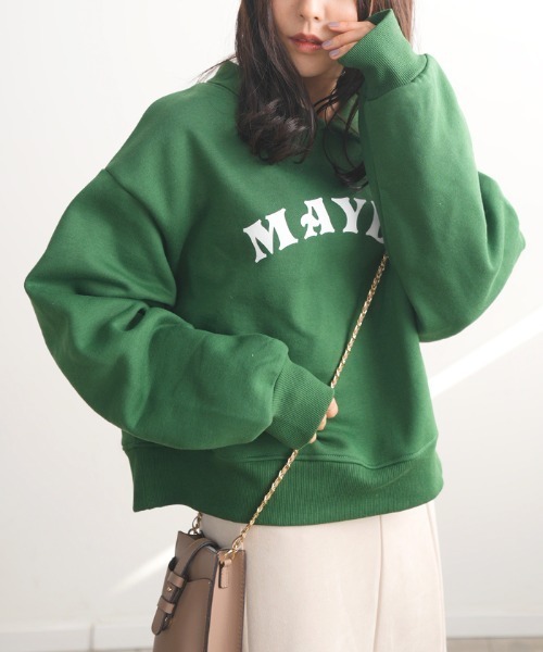 Futier land(フューティアランド)の「襟付きロゴプリントプルオーバー(スウェット・レディース・グレー/ベージュ/グリーン/ブルー・FREE)」の7枚目の写真