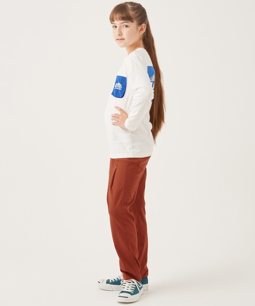 KRIFF MAYER Lady's Collection（クリフメイヤーレディースコレクション）の「むちゃ伸びタックパンツ（その他パンツ・キッズ・キャメル/レンガ/グリーン/ブラック/ネイビー・160/150/170/120/140/130）」の7枚目の写真