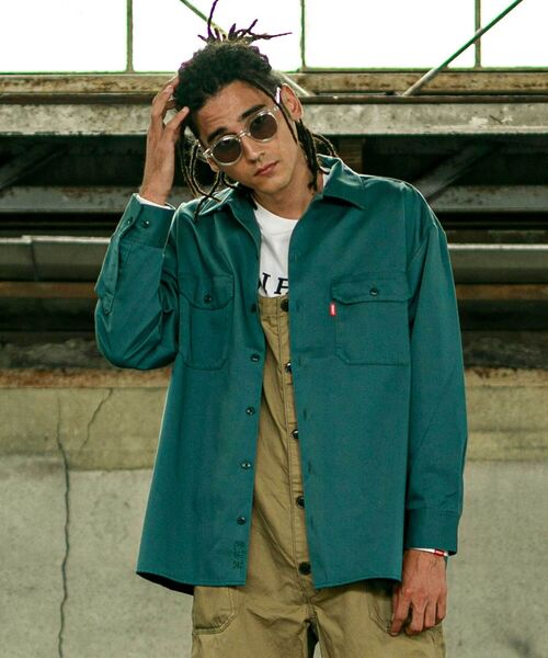 AVIREX（アヴィレックス）の「【Dickies × AVIREX】 ロングスリーブ ワークシャツ / LONG SLEEVE WORK SHIRT / アヴィレックス / ディッキーズ（シャツ/ブラウス・メンズ・ブラック/ライトグリーン・MEDIUM/LARGE）」の11枚目の写真