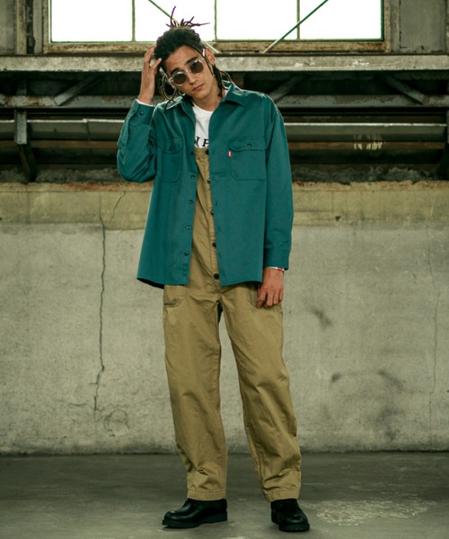 AVIREX（アヴィレックス）の「【Dickies × AVIREX】 ロングスリーブ ワークシャツ / LONG SLEEVE WORK SHIRT / アヴィレックス / ディッキーズ（シャツ/ブラウス・メンズ・ブラック/ライトグリーン・MEDIUM/LARGE）」の8枚目の写真