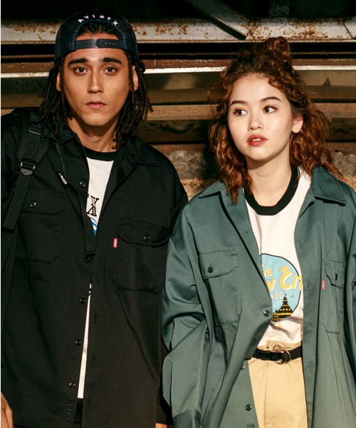 AVIREX（アヴィレックス）の「【Dickies × AVIREX】 ロングスリーブ ワークシャツ / LONG SLEEVE WORK SHIRT / アヴィレックス / ディッキーズ（シャツ/ブラウス・メンズ・ブラック/ライトグリーン・MEDIUM/LARGE）」の5枚目の写真