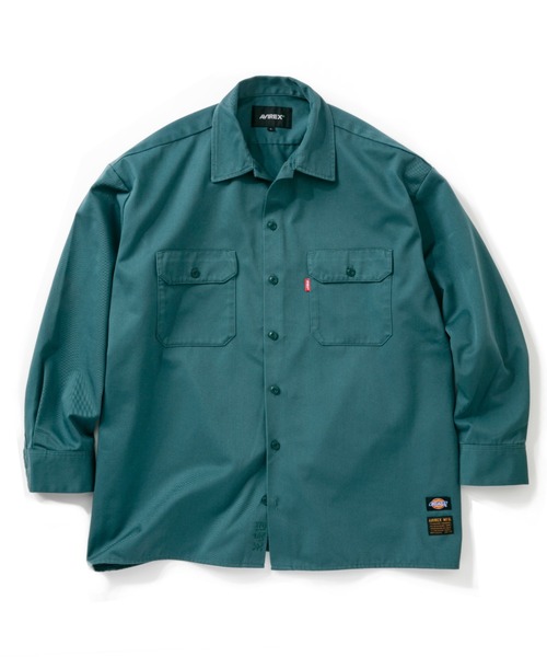 AVIREX（アヴィレックス）の「【Dickies × AVIREX】 ロングスリーブ ワークシャツ / LONG SLEEVE WORK SHIRT / アヴィレックス / ディッキーズ（シャツ/ブラウス・メンズ・ブラック/ライトグリーン・MEDIUM/LARGE）」の4枚目の写真