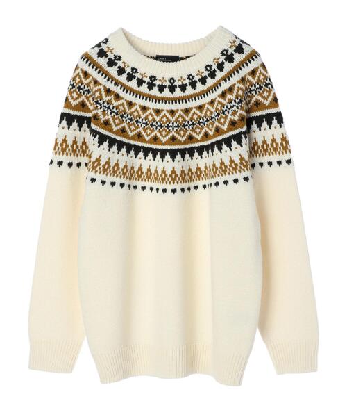 CRAFT STANDARD BOUTIQUE（クラフトスタンダードブティック）の「求心ジャガードニットプルオーバー　＊（ニット/セーター・メンズ・アイボリー/ブラウン・M/L/LL）」の15枚目の写真