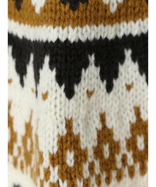 CRAFT STANDARD BOUTIQUE（クラフトスタンダードブティック）の「求心ジャガードニットプルオーバー　＊（ニット/セーター・メンズ・アイボリー/ブラウン・M/L/LL）」の6枚目の写真