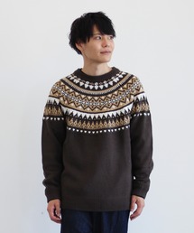 求心ジャガードニットプルオーバー *