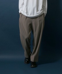 ANPAS | Hem Side Slit Wide Tuck Pants/裾サイドスリット ワイドタックパンツ フレアパンツ ブーツカット(スラックス)