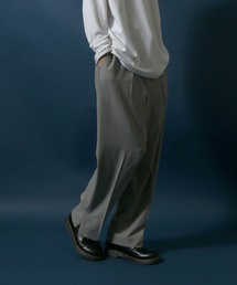 ANPAS | Hem Side Slit Wide Tuck Pants/裾サイドスリット ワイドタックパンツ フレアパンツ ブーツカット(スラックス)