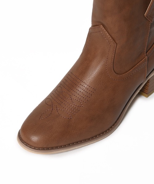 Alley by w closet（アリーバイダブルクローゼット）の「【Alley】ウエスタンブーツ（ブーツ・レディース・グレイッシュベージュ/ダークブラウン系1・M/L）」の10枚目の写真