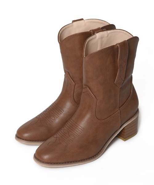 Alley by w closet（アリーバイダブルクローゼット）の「【Alley】ウエスタンブーツ（ブーツ・レディース・グレイッシュベージュ/ダークブラウン系1・M/L）」の12枚目の写真